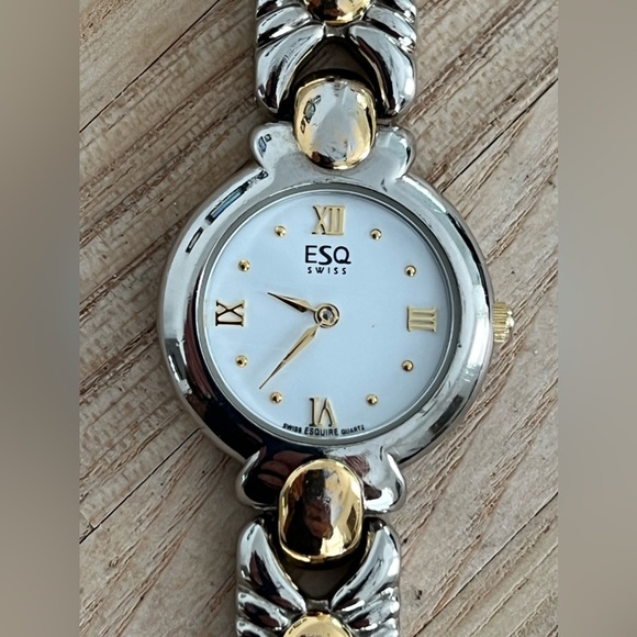 Esquire ESQ Ladies WatchTwo Tone Bracelet White Dial Gold Tone Hands Markers